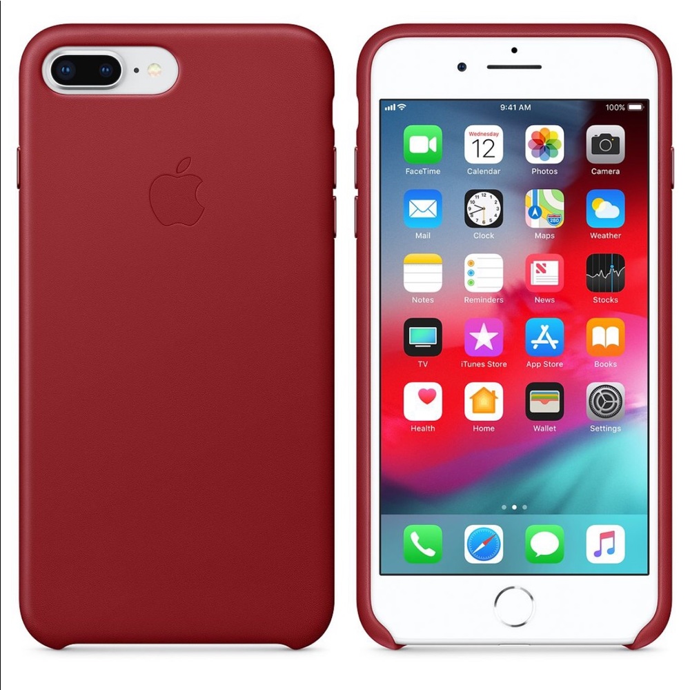 iPhone 7 Plus Red Leather Case *NEW